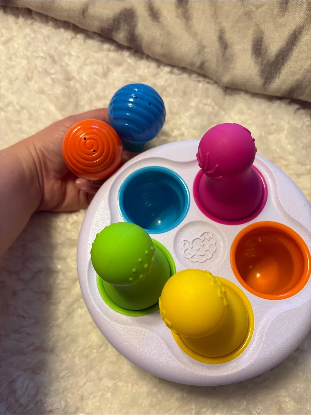 Fat Brain Toys Set of 3 Dimpl, SpinnyPins and Tugl Cube